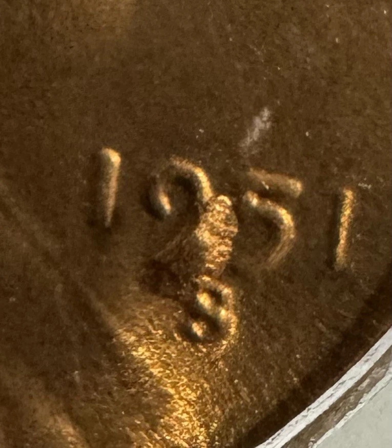1951-S Lincoln Cent ICG-67 RED DIE CHIPS ERROR - Image 3 of 3