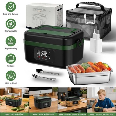 Elektrisch Lunchbox Warmhalterbox Speisenwärmer mit Timer Self-Heating 16000mAh