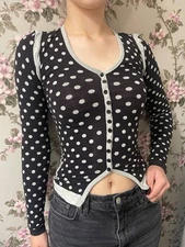 Stone Island Archive Serie100 Top Buttons Up Polka Dot Stretch Longsleeve L