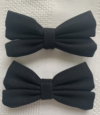 Vintage 1950's Black Clip-On Shoe Bows
