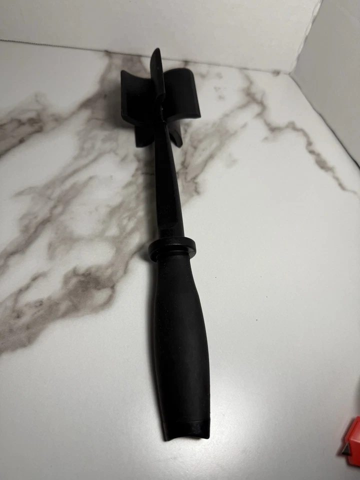 Picador de carne Pampered Chef hambúrguer resistente ao calor preto alça confortável - Imagem 4 de 4