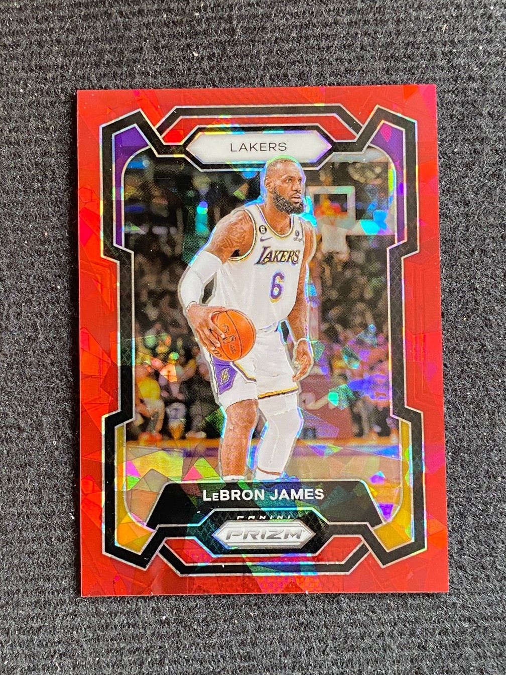 LeBron James 2023-24 Panini Prizm Red Cracked Ice Prizm #63