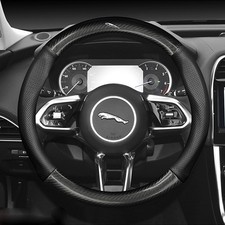 15 Pinhole Car Steering Wheel Cover Genuine Leathercarbon Fiber For Jaguar
