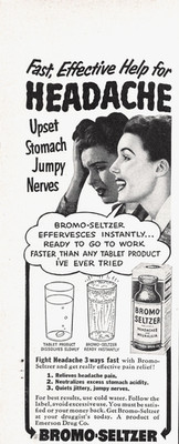 Bromo-Seltzer Effervescent Pain Relief Emerson Drug Co 1951 Magazine Print Ad