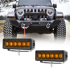 2x6inch Yellow Amber Led Driving Work Lights Bar Spot Flood Pods Fog Offroad Suv 2x6inch Yellow Amber Led Driving Work Lights Bar Spot Flood Pods Fog Offroad Suv