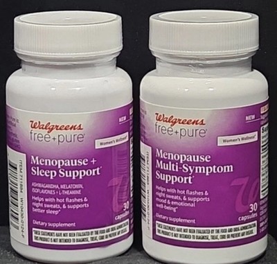 Menopause Multi Symptom Support, Free + Pure, LOT of 2 SEALED NEW 03/27 60 Caps