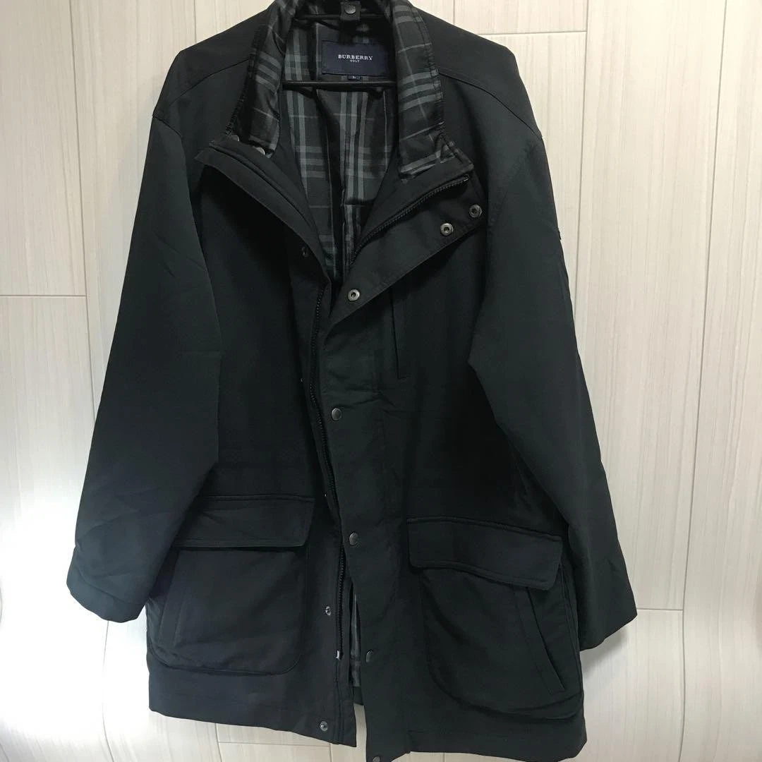 Piumino lungo Burberry bottoni zip nero da uomo taglia US M originale