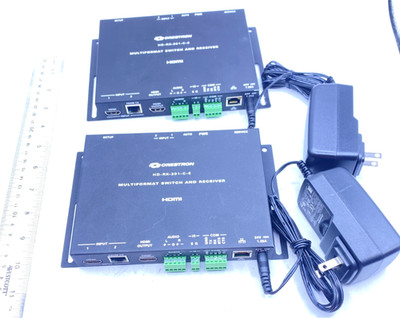Crestron Lot of 2 Multiformat Switch And Receiver 6508330 HD-RX-201-C-E Working