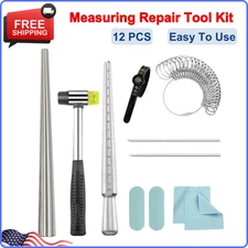 Jewelry Ring Sizer Kit Metal Mandrel Mallet Ring Reshaper Fixer Repair Tools Kit