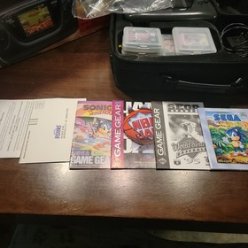 SEGA GAME GEAR Sonic Sports System Console W Bag & Games - Complete - Authentic