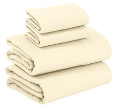 RUVANTI 100 Cotton Flannel Sheets California King Size - 4 Piece Warm, Soft  B