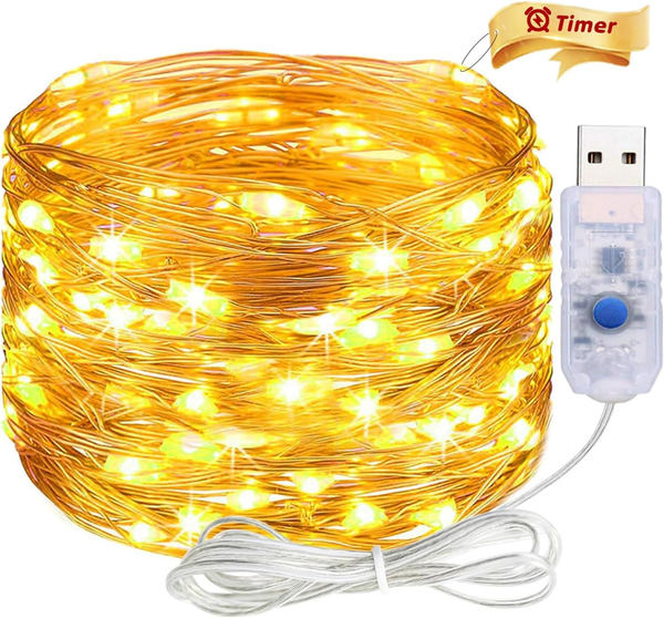 Alegre® Usb Lichterkette Mit Timer, 2M 20 Led Kupferdraht Lichterkette Innen Mit-image