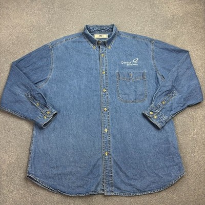 Lee Jeanshemd Erwachsene X Large blau Western Cowboy Rodeo USA Retro 90er Herren