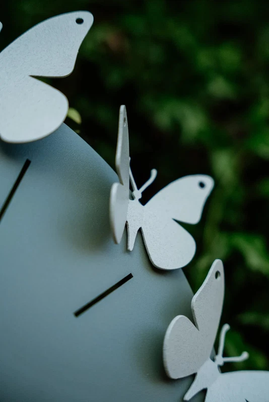 Orologio da Parete con Farfalle ARTI E MESTIERI Battito d'Ali Verde 30 cm NUOVO, fotografia 4 di 11