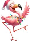 Colourful Christmas Flamingo Glass|Tumbler|Mug Bottle Laptop UV DTF Stickers