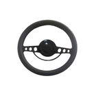 GM 14" Black Nostalgia Aluminum Steering Wheel Half Wrap w/Horn Button 9 Hole