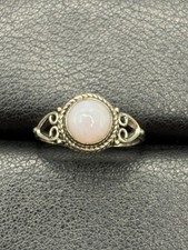 EUC Sterling Silver Rose Quartz Ring Size 6.25 925 A5