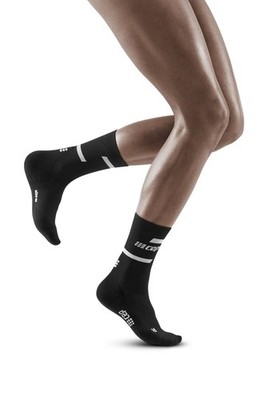 CEP The Run Socks, Women's, Mid Cut Crew, 4.0, Running 2, 4.0 - Black 