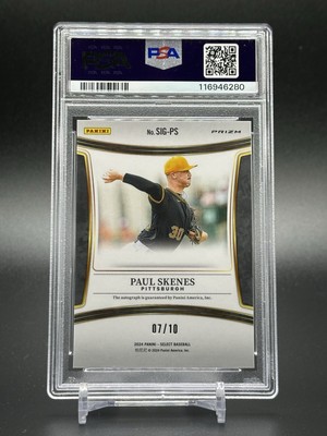 アルペラン・シェングン　SELECT AUTO PSA10 IN FlIGHT 2024 Panini Select Signatures PAUL SKENES Rookie GOLD FLASH