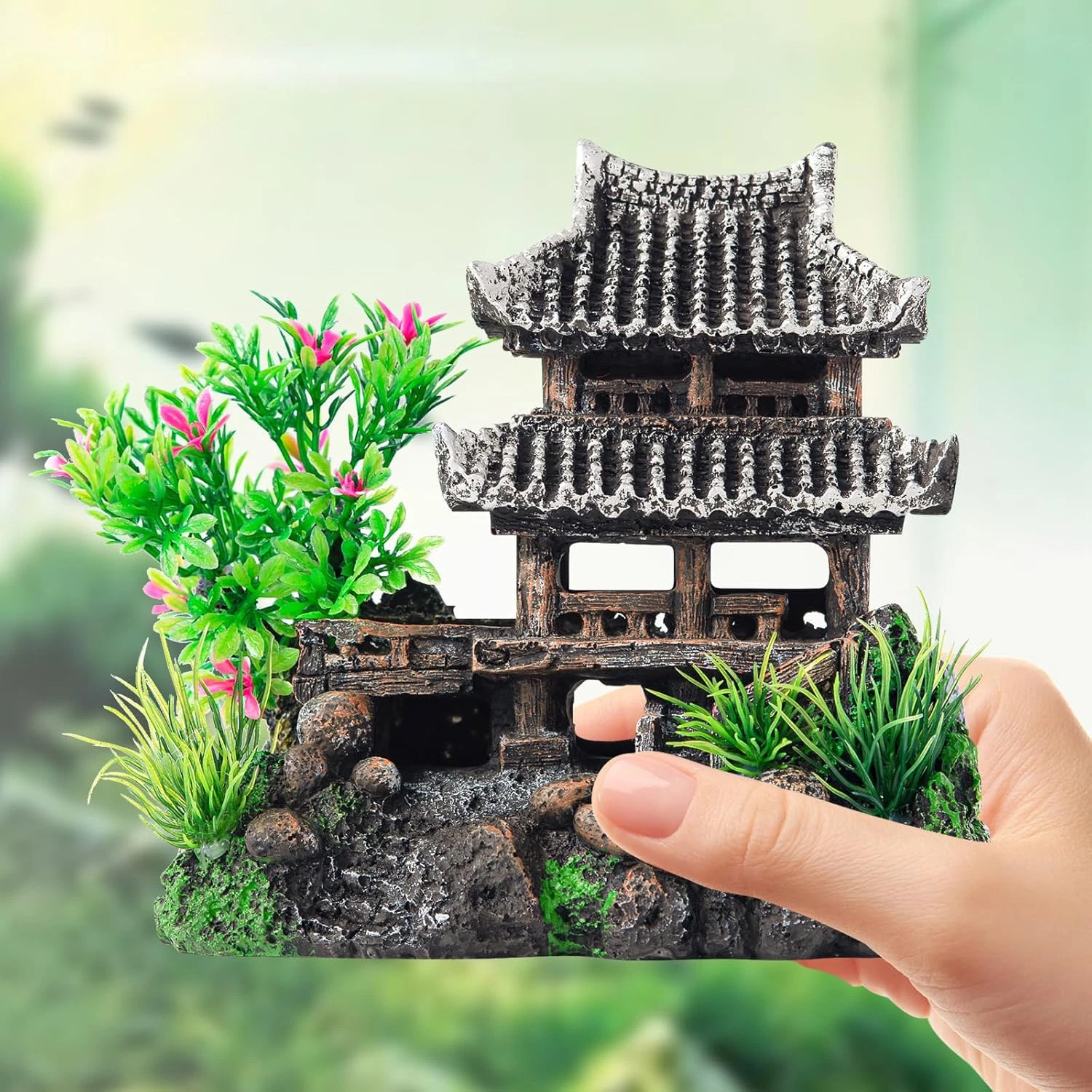 9Pcs Resin Castle Decorations Set Realistic Fish Tank Eco-Friendly Design
Opens in a new window or t