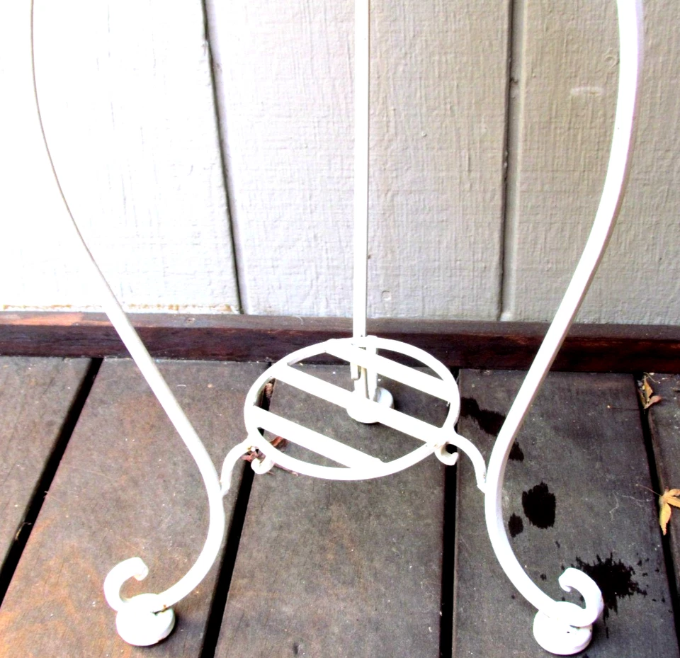 SOPORTE PLANTA HIERRO FORJADO VINTAGE PAÍS FRANCÉS DESPLAZAMIENTO BLANCO 28" Foto 4 de 4