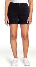 Time and Tru Women's Mid-Rise Denim Short, 4" Inseam, Black NEW Size 18