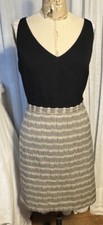 Loft Womens Sleeveless Blk/ Ivory Skirt/tank Look Dress Sz 12 Pre-owned