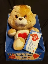 VTG Care Bears Tenderheart Bear 13" NOS w/ORIGINAL BOX-RARE FIND!!!