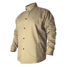 Mens Long Sleeve Revco BSX BXTN9C Khaki Fire Resistant Cotton Welding Jacket ...