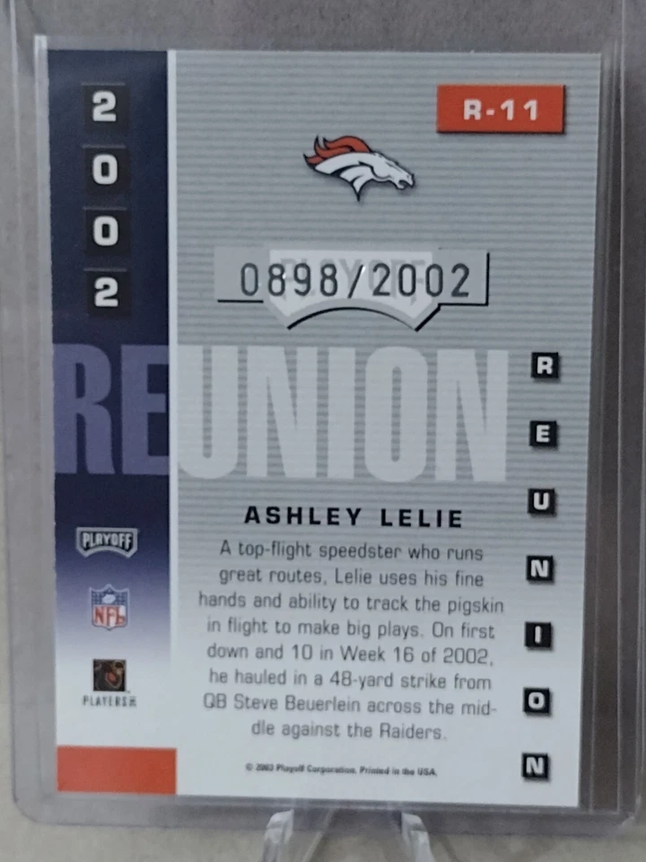 2003 Playoff Prestige - Reunion #R-11 Ashley Lelie /2002 - Image 2 of 2