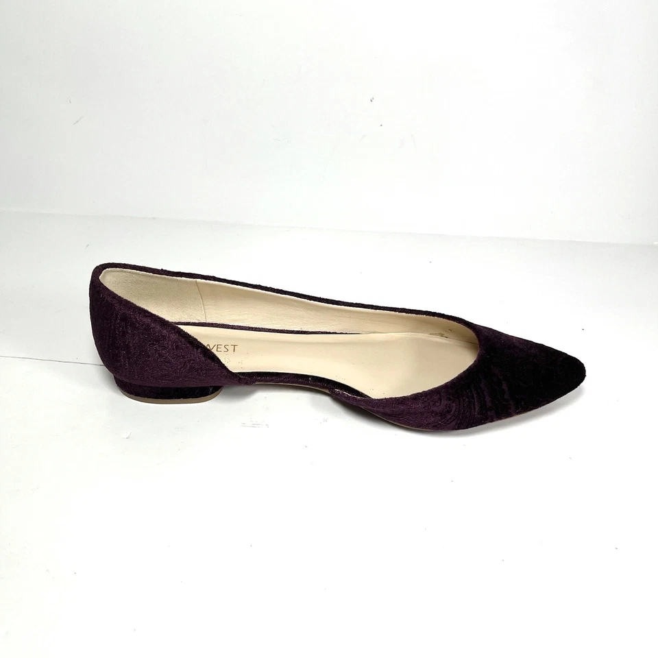 Nine West Women’s D’orsay Flats Pointed Toe Purple Velvet Size 8M - Image 2 of 4