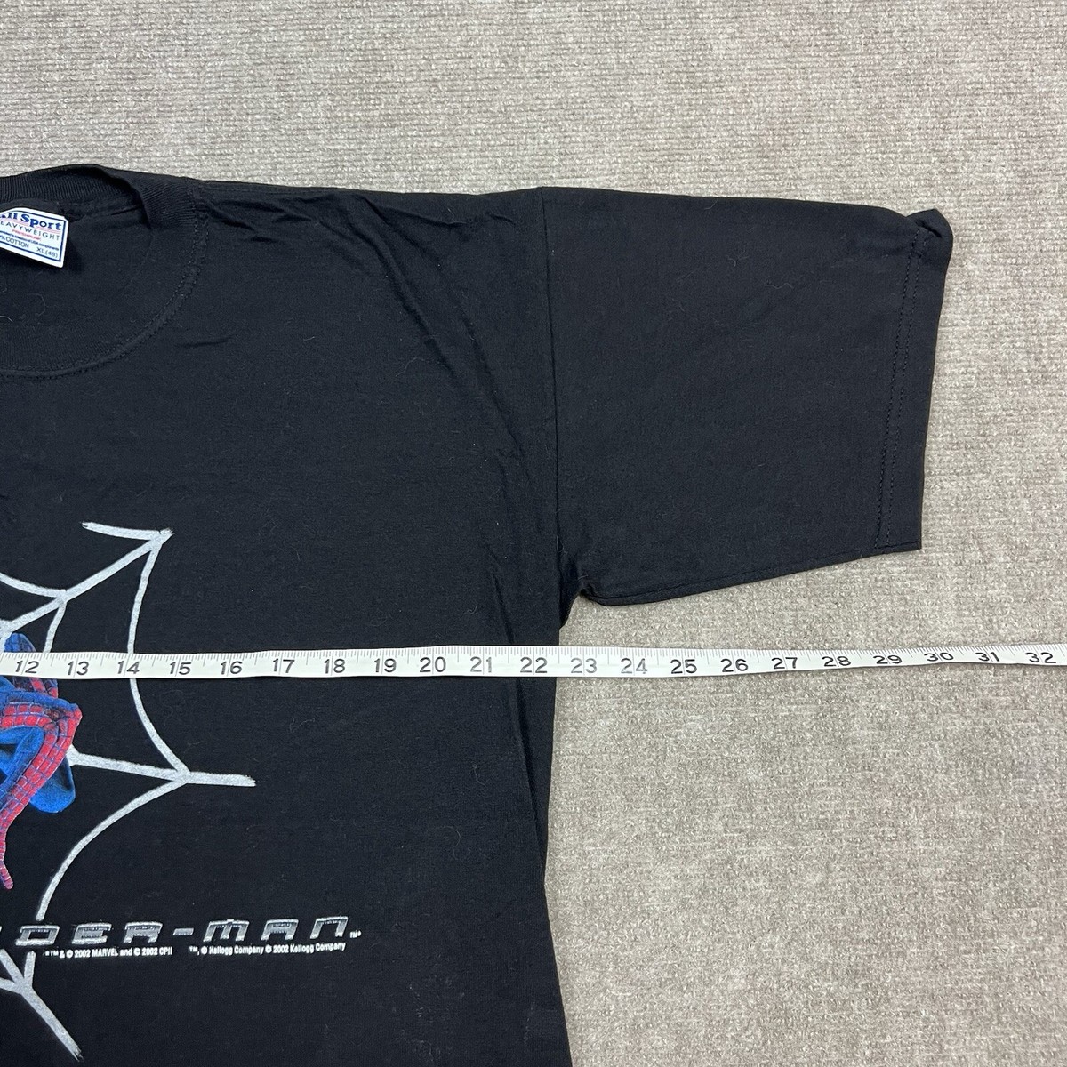 Vintage Y2K 2002 Spiderman Movie Promo T Shirt Mens XL Kelloggs