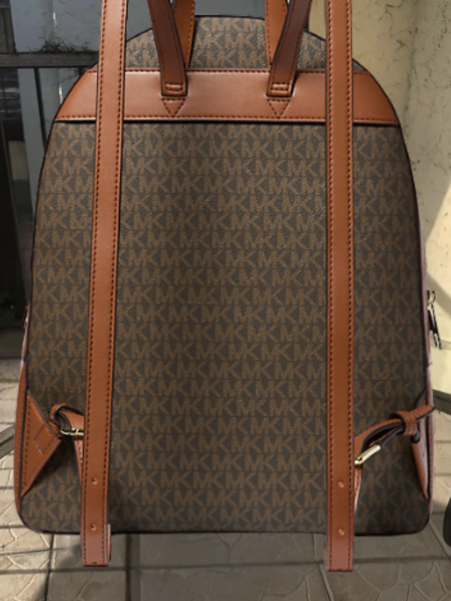 Michael Kors Jaycee Women  Large Travel  Backpack Bag Brown Satchel Michael Kors Jaycee Large Logo Backpack, Brown, MK Signature  main image 4