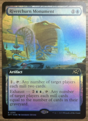 mtg magic Riverchurn Monument de Troublefluve FOIL EXTENDED borderless ENGLISH