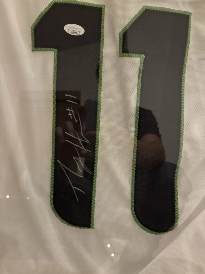 带框珀西·哈文亲笔签名西雅图海鹰队缝制 #11,JSA — 第 2/3 张图片