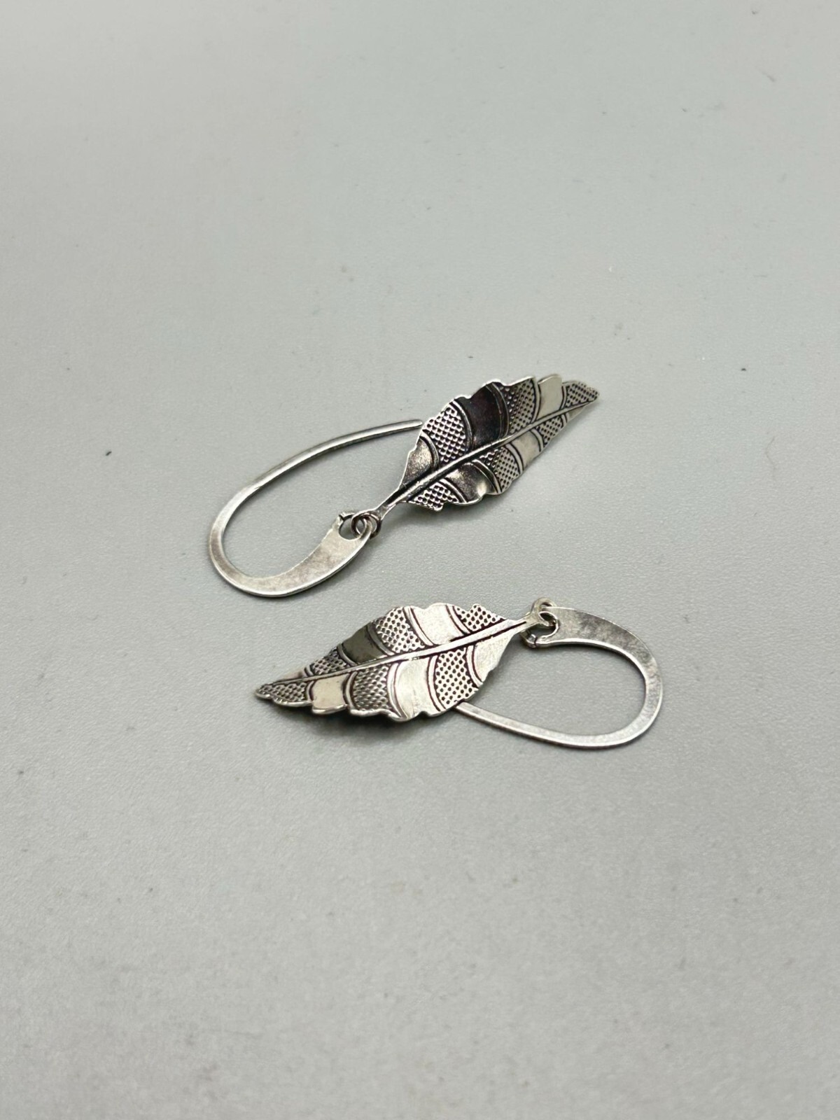 Leaf Dangle Earrings Sterling Silver Dangles Pier… - image 5
