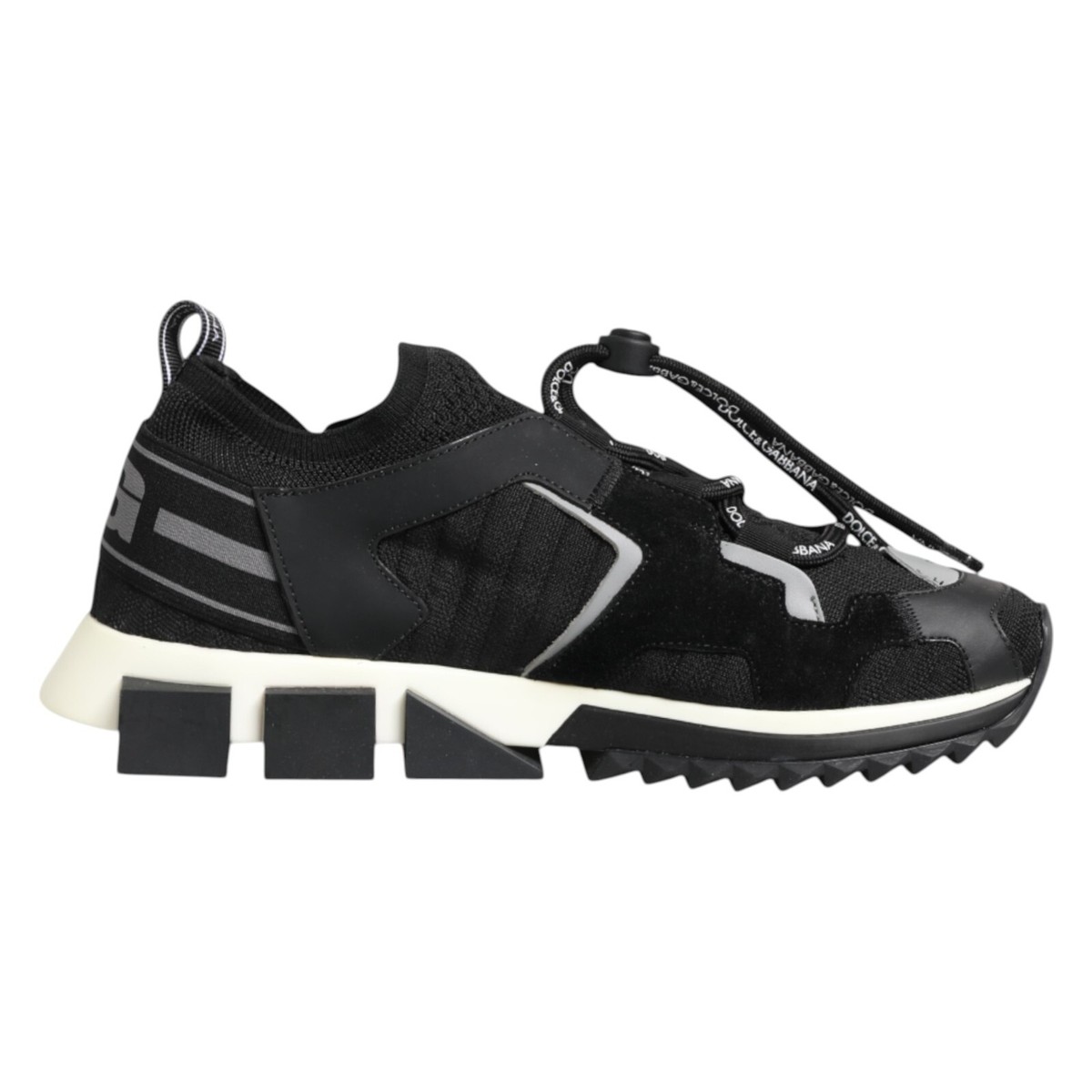 定価\124,300 DOLCE&GABBANA オペラシューズ DOLCE & GABBANA Shoes Black White Logo Sorrento Sneakers R-39 L-40