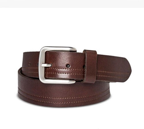 Swiss Gear Belt Men's Size XL 40 44 Square Buckle Leather Brown New - Picture 1 of 1