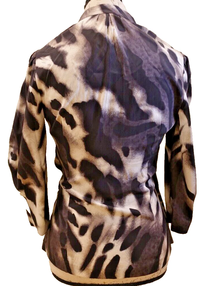 Joie - Blusa de seda cruzada con estampado animal manga 3/4 - Talla grande Foto 2 de 4