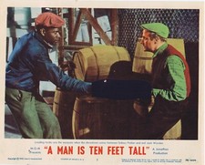 A MAN IS TEN FEET TALL Original Lobby Card 7 Sidney Poitier Jack Warden 1956