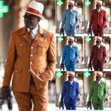 Men Safari Jacket Four Pockets Casual Outdoor Party Sport Men Hunting Coat