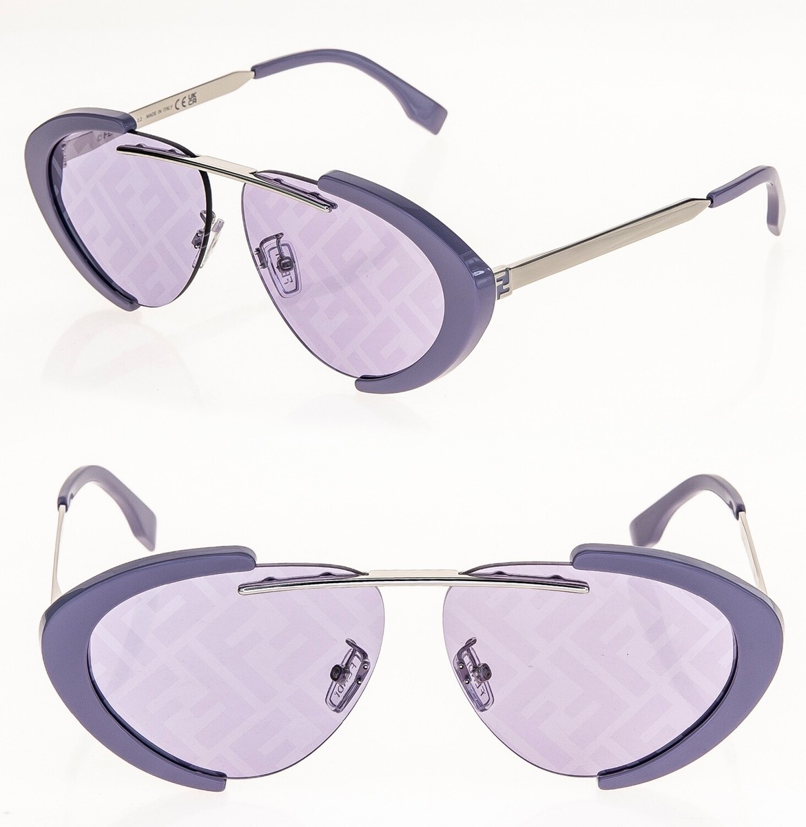 FENDI FENDILAND 40042 Lilac Silver FF Mirrored Print Unisex