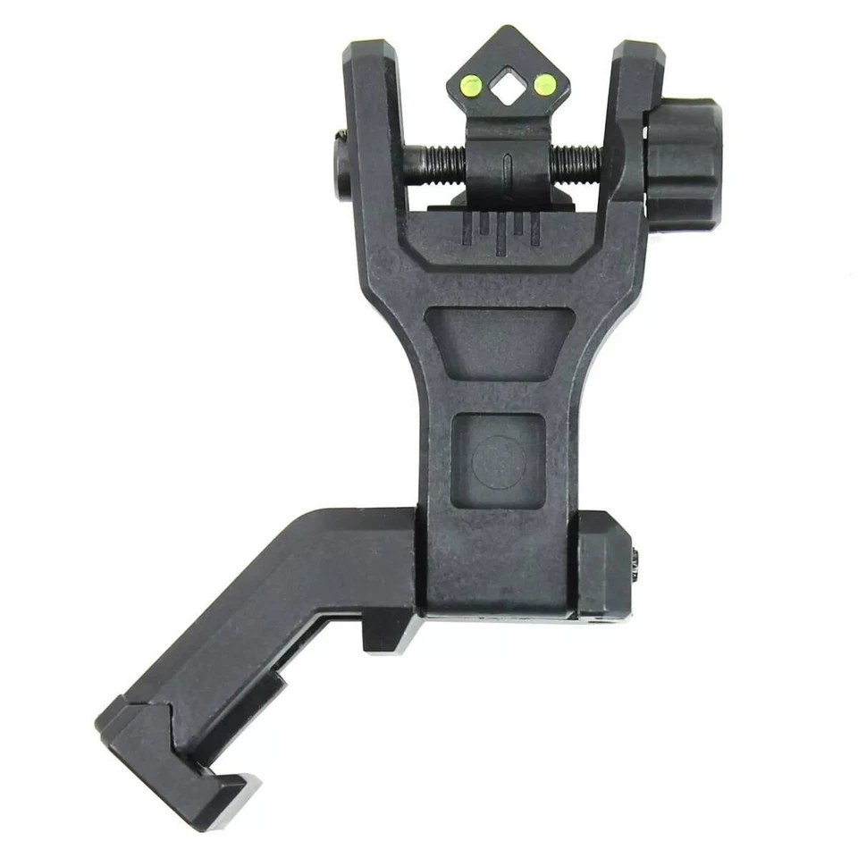 Hunting Foldable 45 Degree Fiber Optics Iron Sights Offset Front Rear Sight HOT - Image 3 of 4