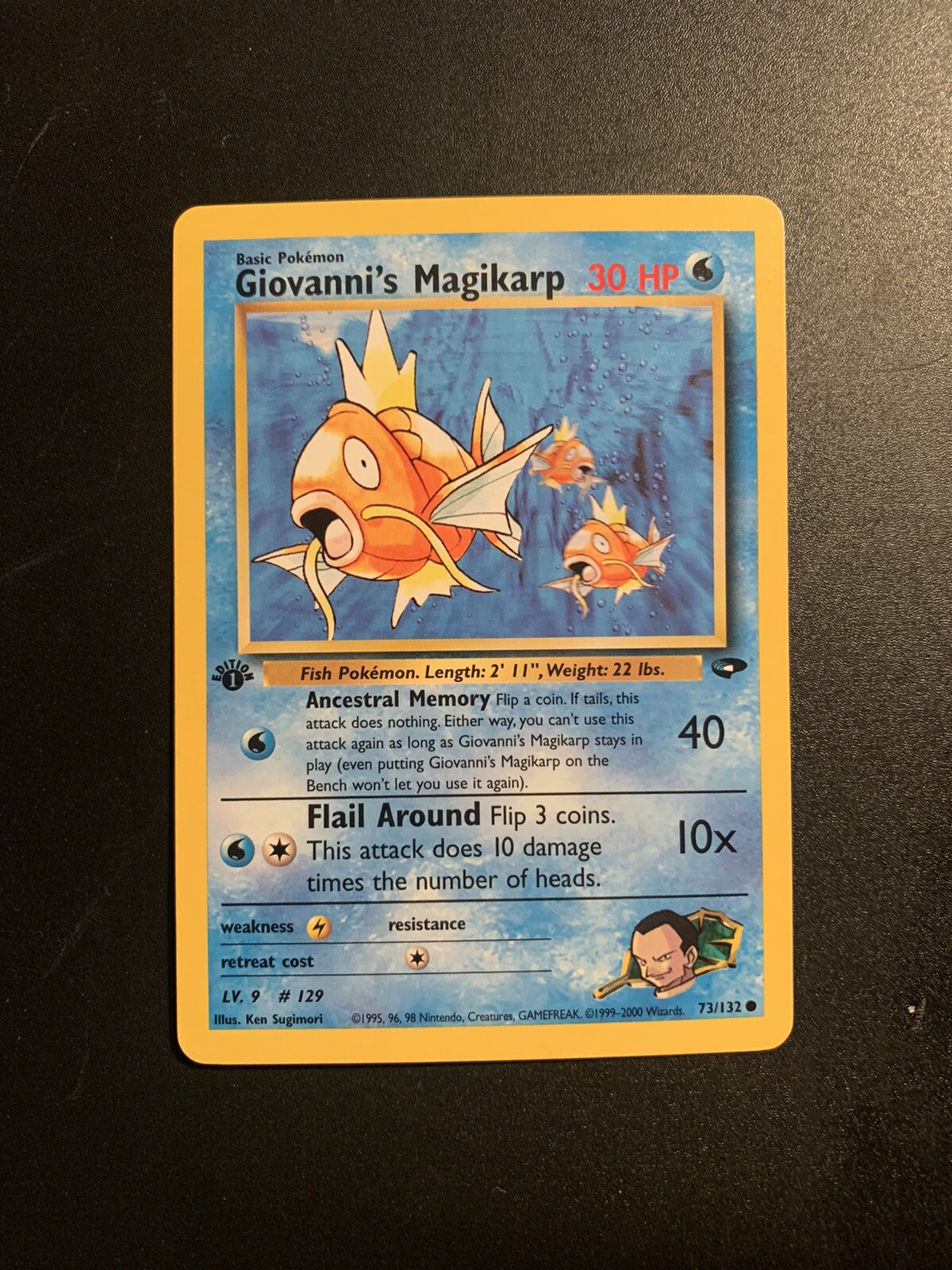 1ST EDITION Giovanni’s Magikarp Gym Challenge 73/132 Pokemon Card - Near MINT