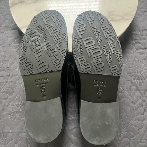 By Far Rafael Almond-Toe Slip-On Loafers Genuine Leather Women Black SZ 37 Prepp - Picture 9 of 16
