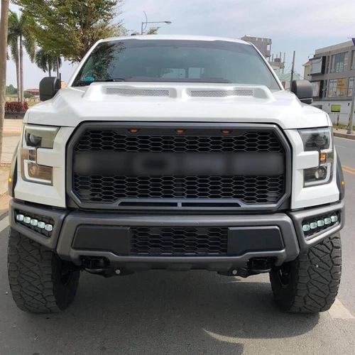  For 2021-2023 F150 F-150 Gloss Black Raptor Style W/LED Lights Front Bumper - Bild 9 von 9