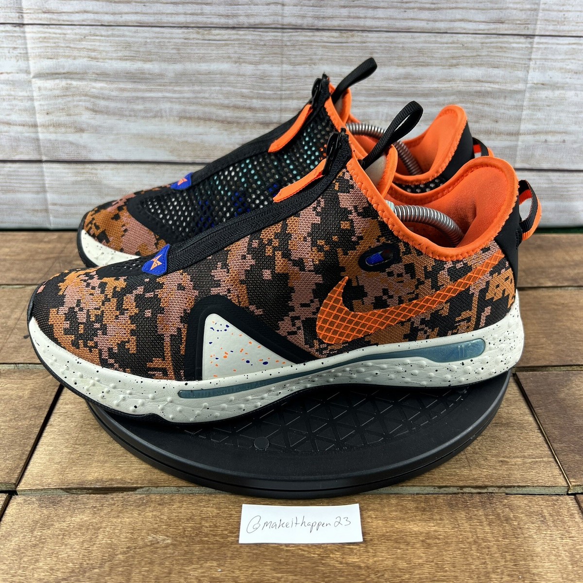 Nike PG 4 'Digi-Camo' Black Cream Orange Paul George CD5079