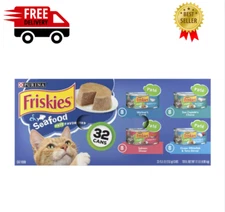 Friskies Seafood Favorites Wet Cat Food Variety Pack, 5.5oz (Cans 32)
