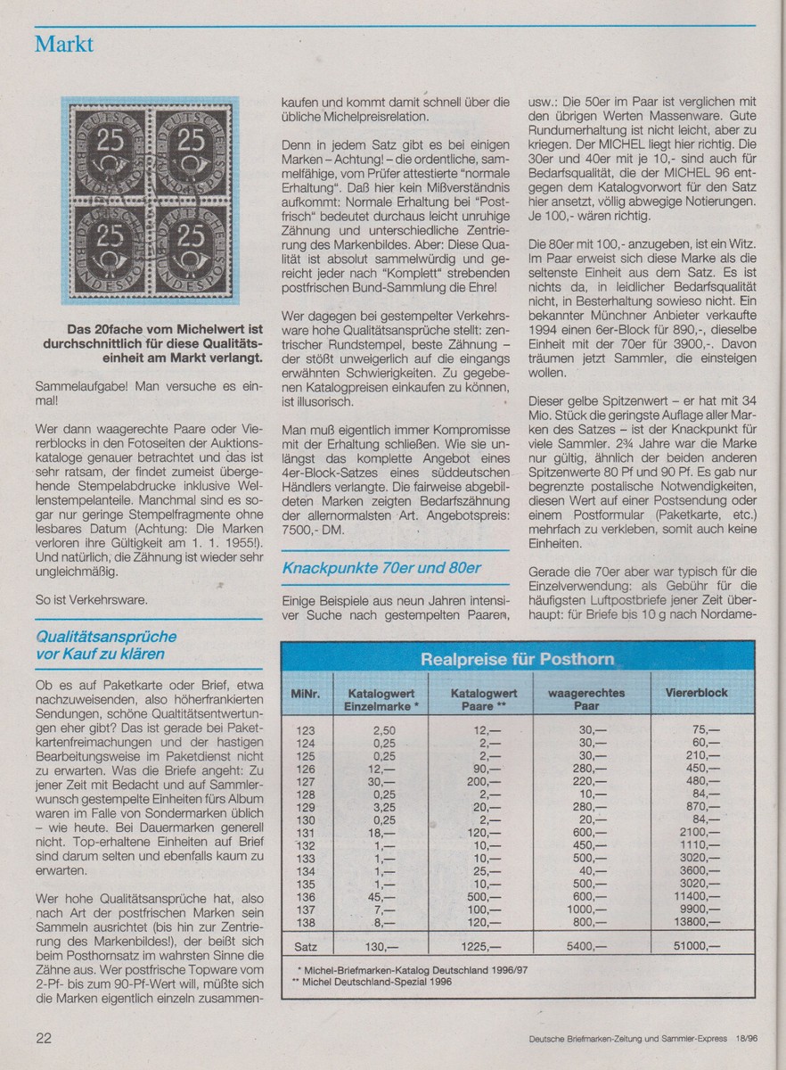 BRD Briefmarken Nr. 136-138 Gestempelt – Posthorn 70,80,90 Pfg., Für Sammler