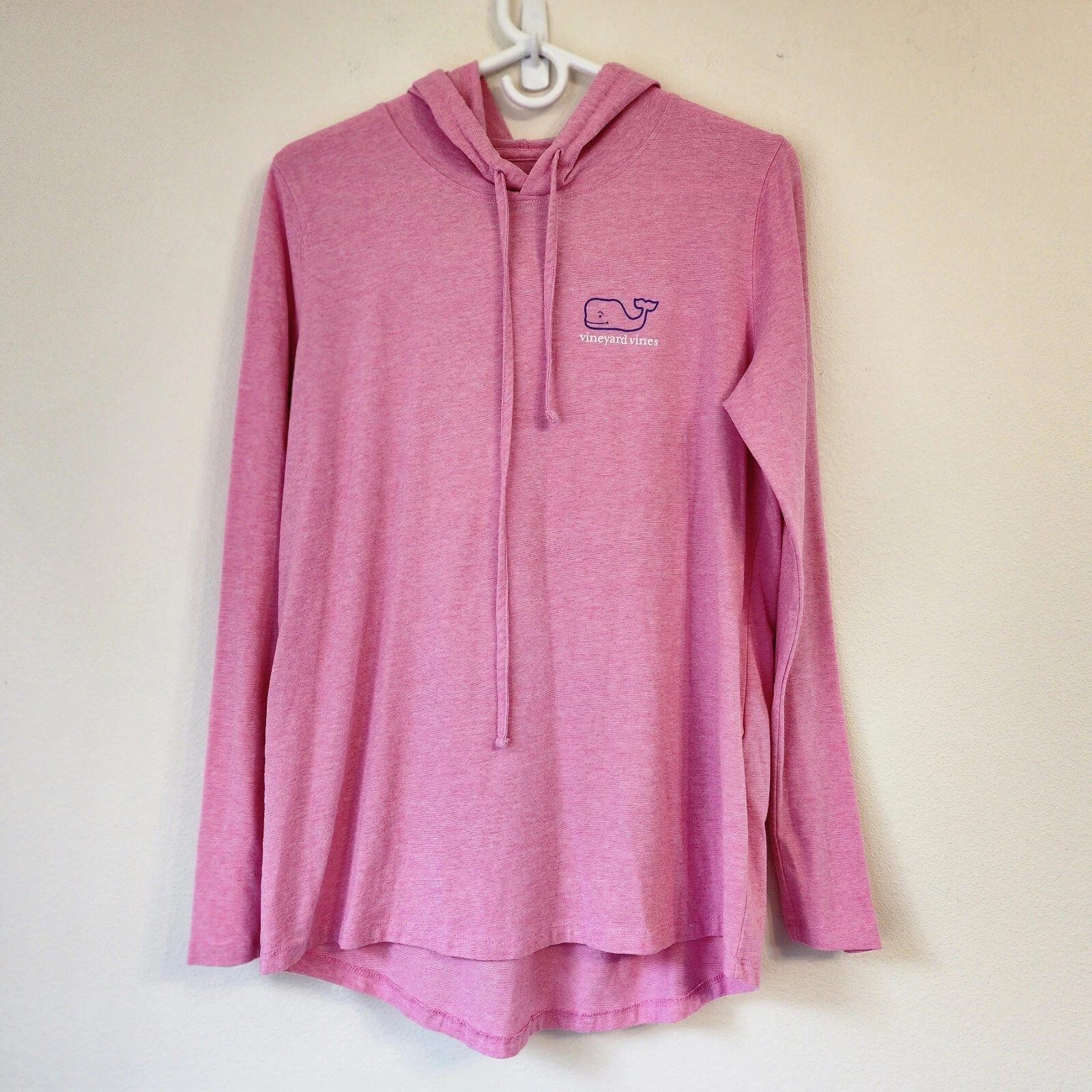Vineyard Vines Edgartown Long Sleeve Hooded T-shirt Pink Women Sz M, Athleisure